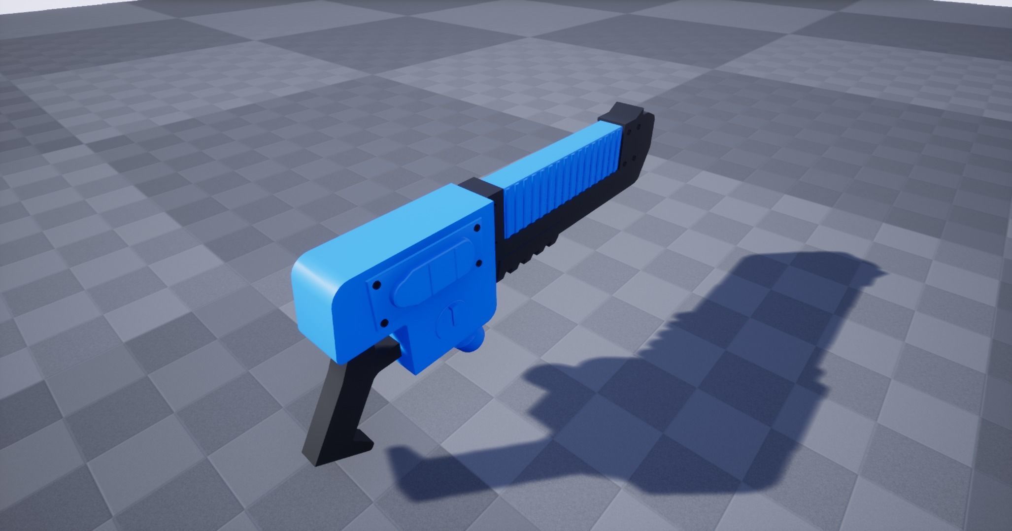 Blue Pistol Low-poly 3D model_2