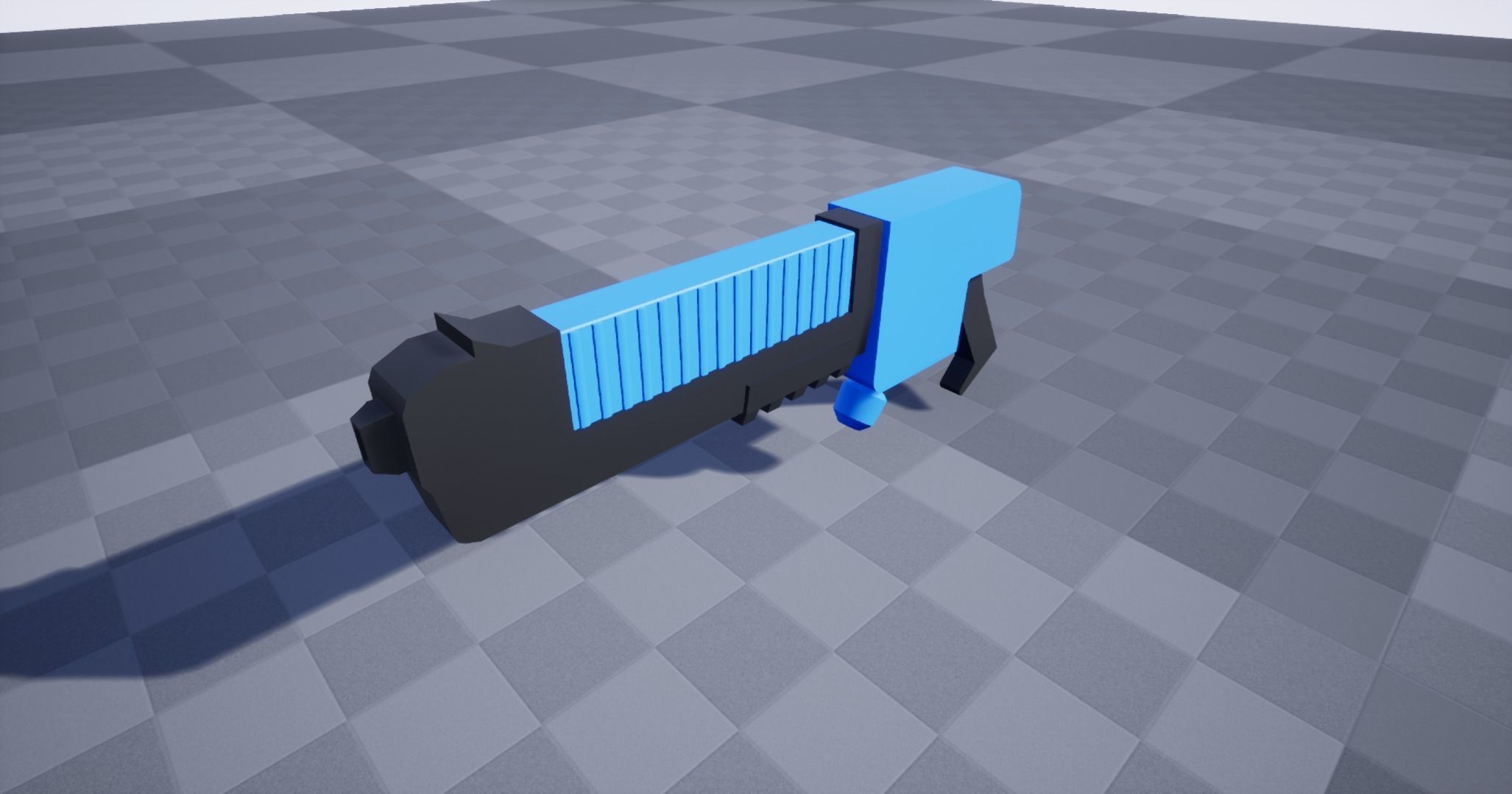 Blue Pistol Low-poly 3D model_1