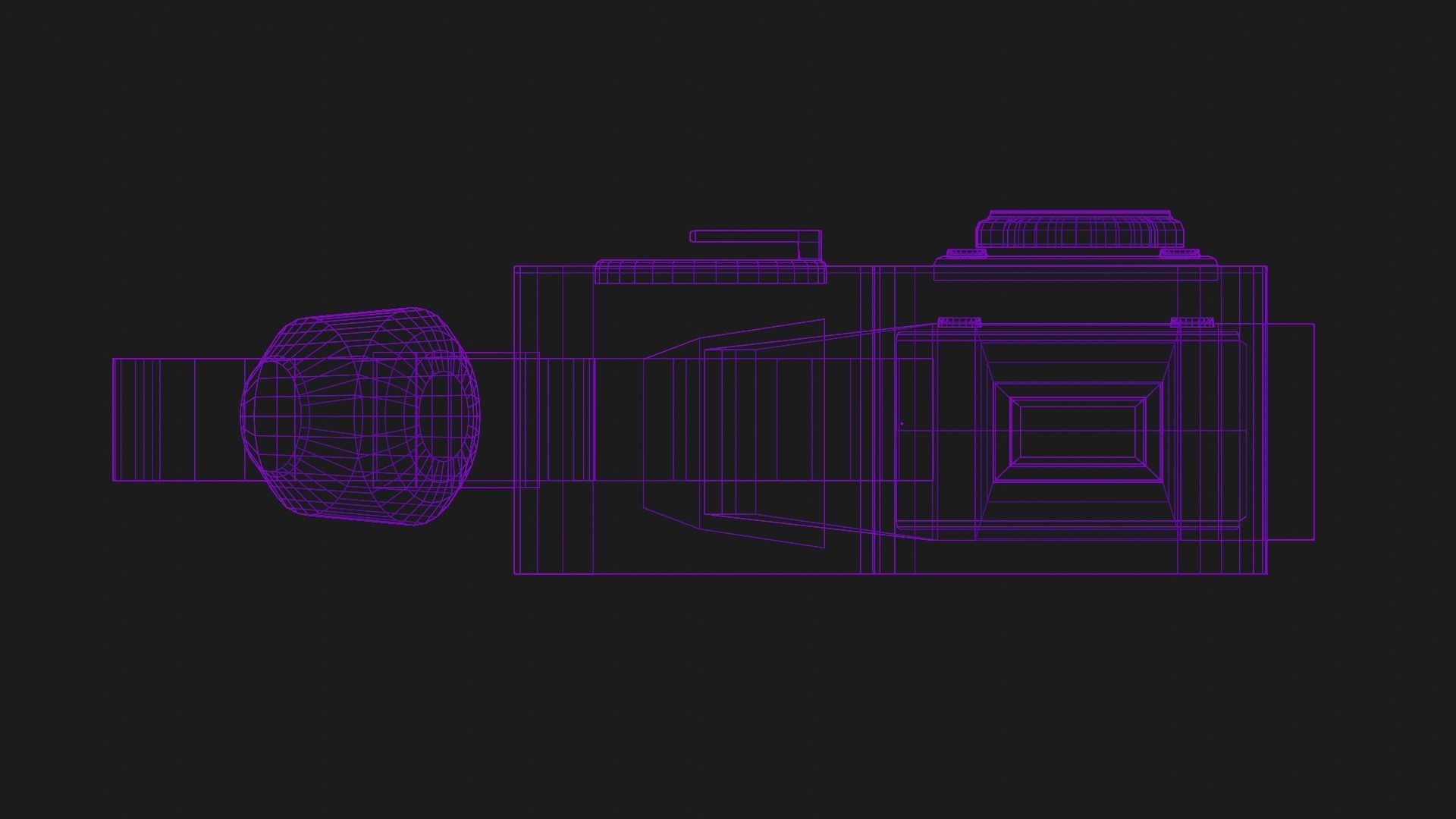 Blue Pistol Low-poly 3D model_6