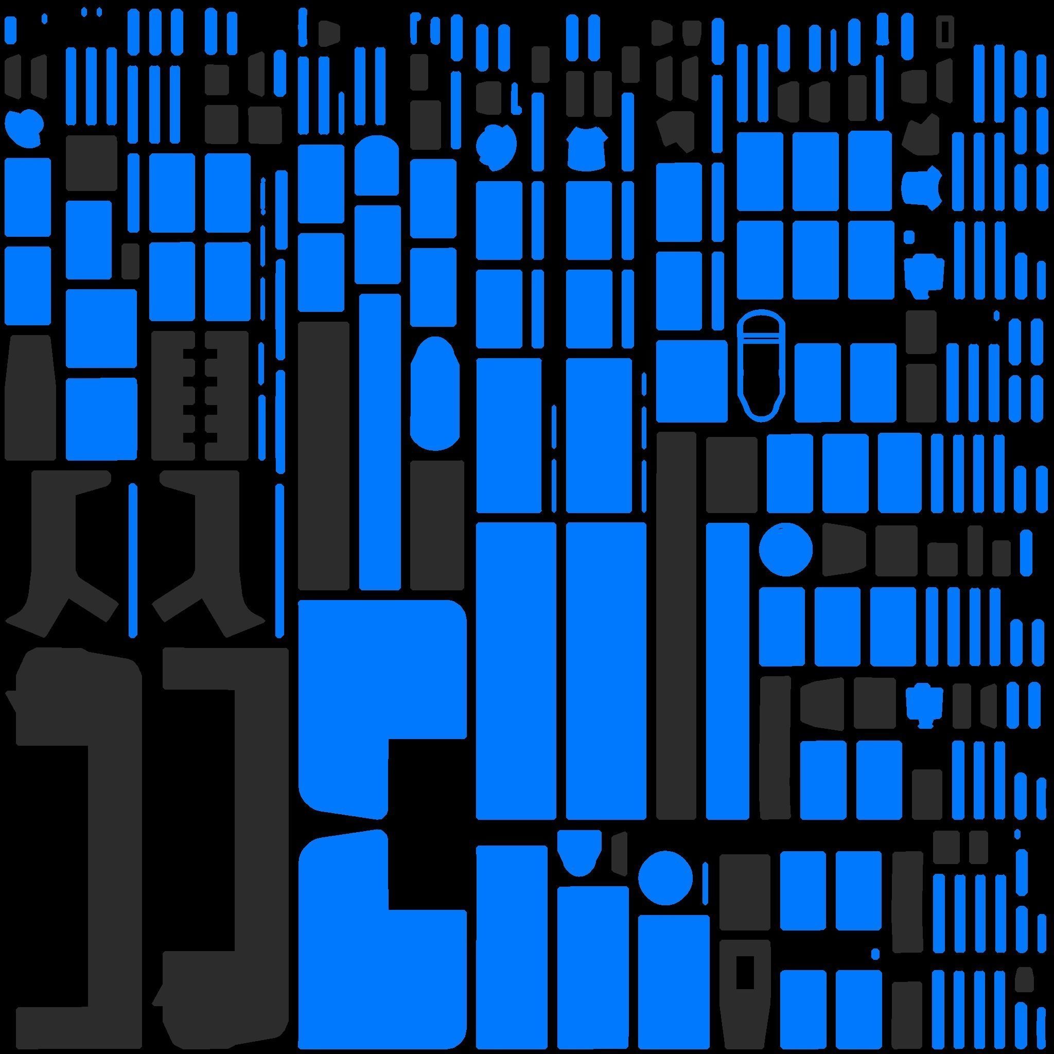 Blue Pistol Low-poly 3D model_8