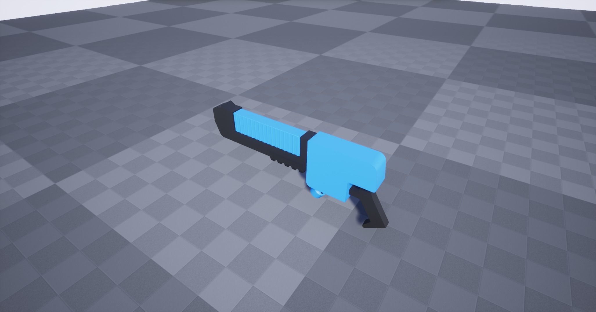 Blue Pistol Low-poly 3D model_3