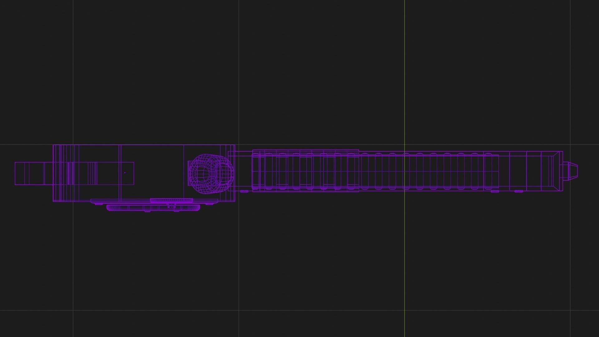 Blue Pistol Low-poly 3D model_7