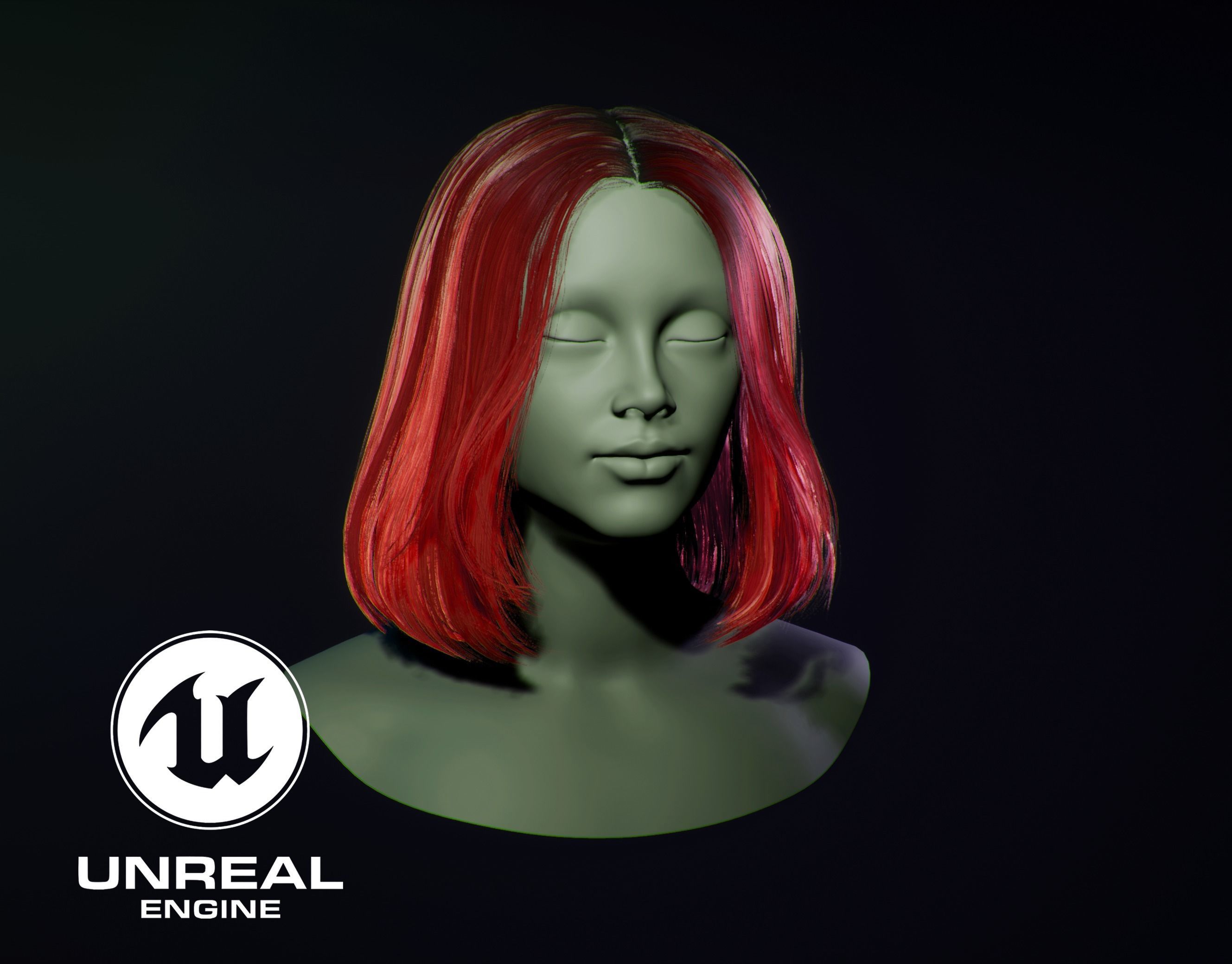 Bob hairstyle Low-poly 3D model_2