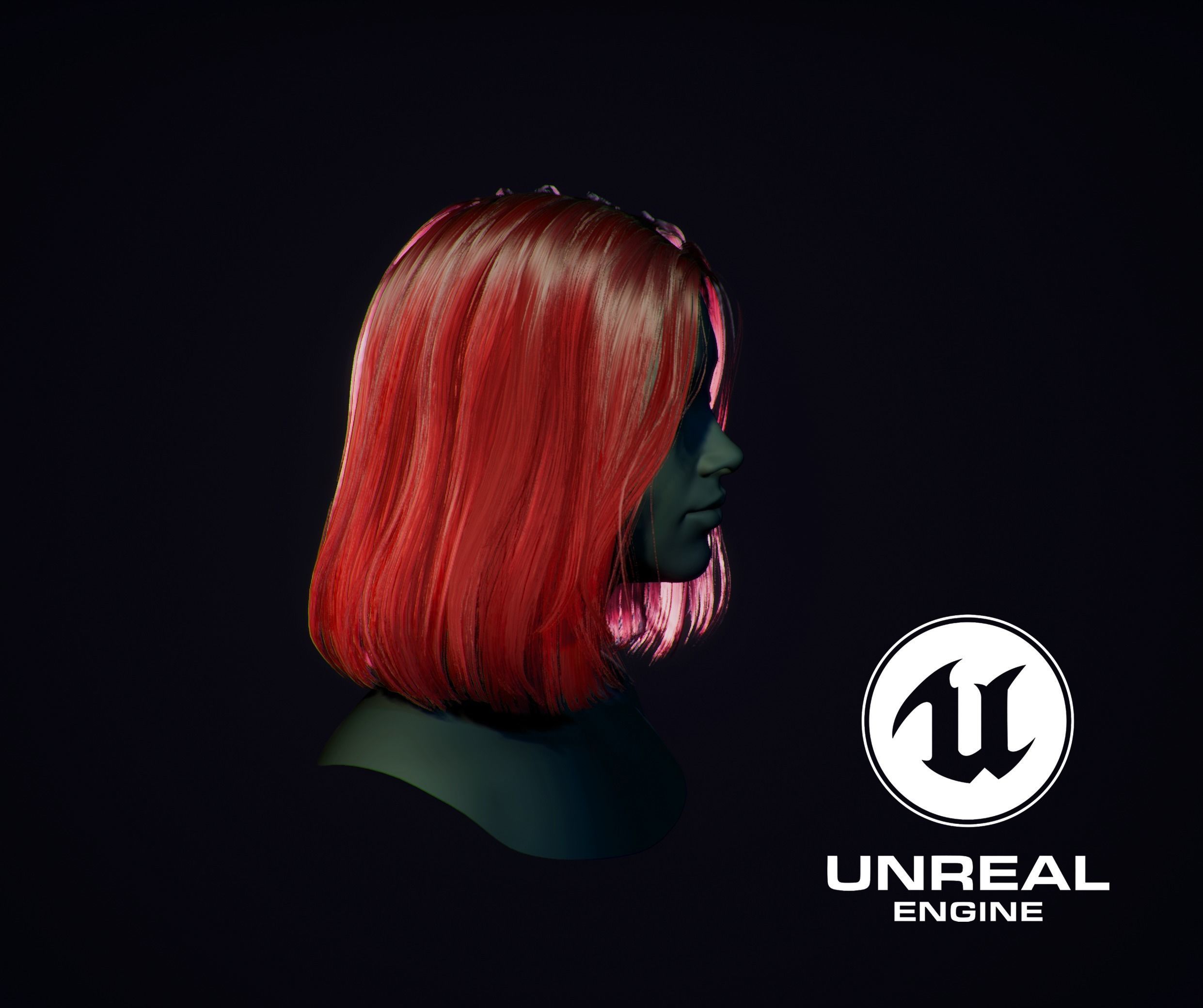 Bob hairstyle Low-poly 3D model_5