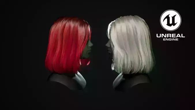 Bob hairstyle Low-poly 3D model
