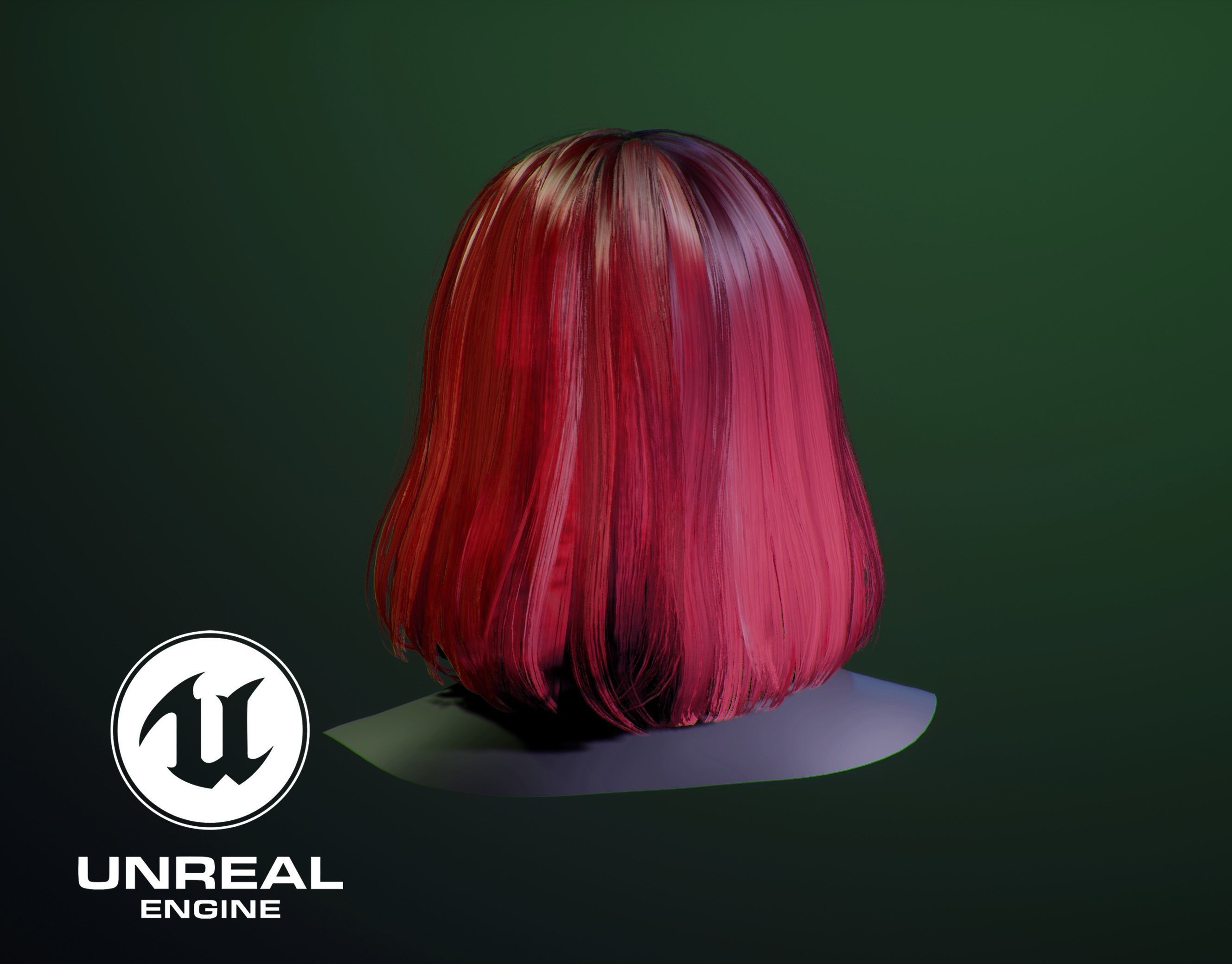Bob hairstyle Low-poly 3D model_3