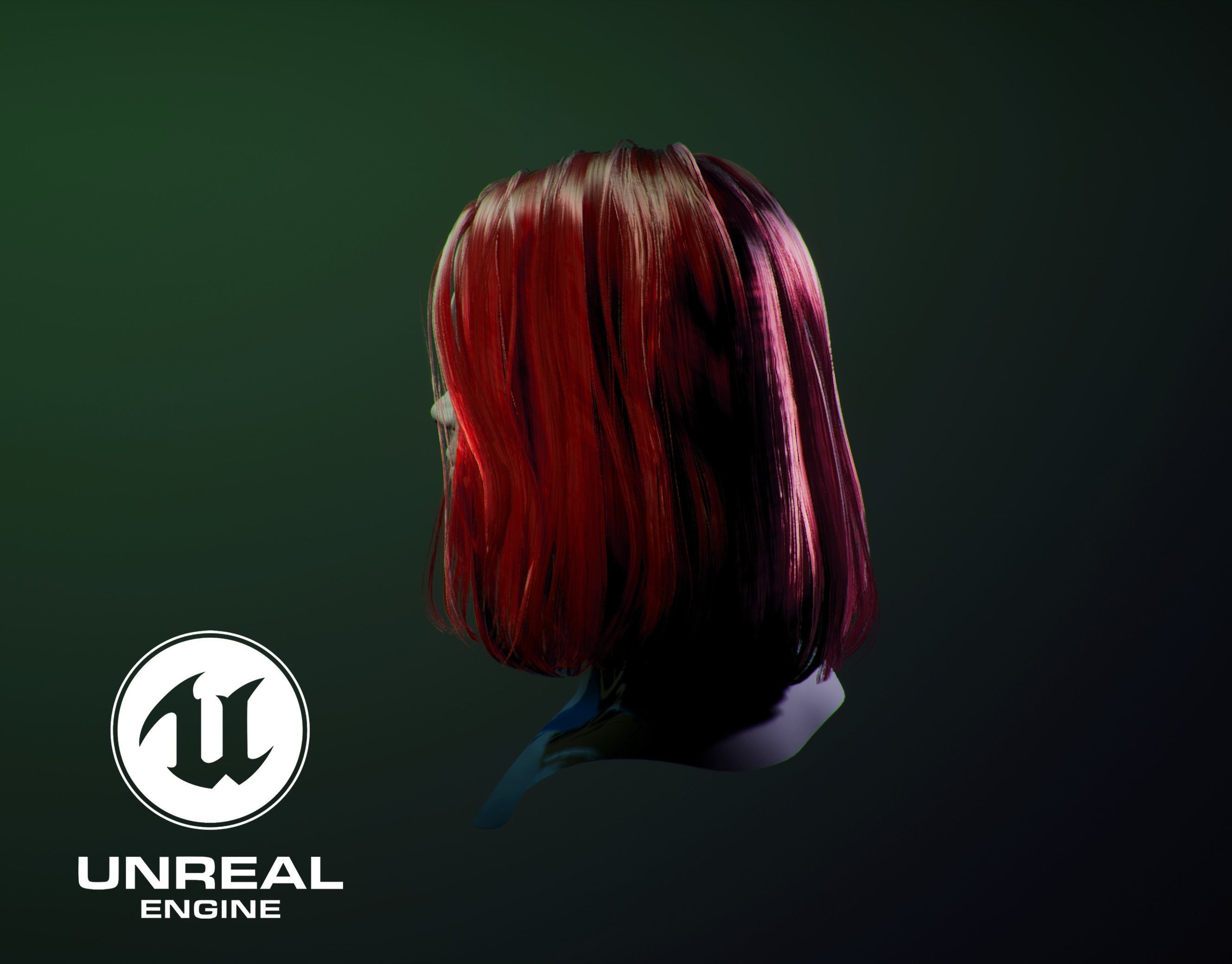 Bob hairstyle Low-poly 3D model_4