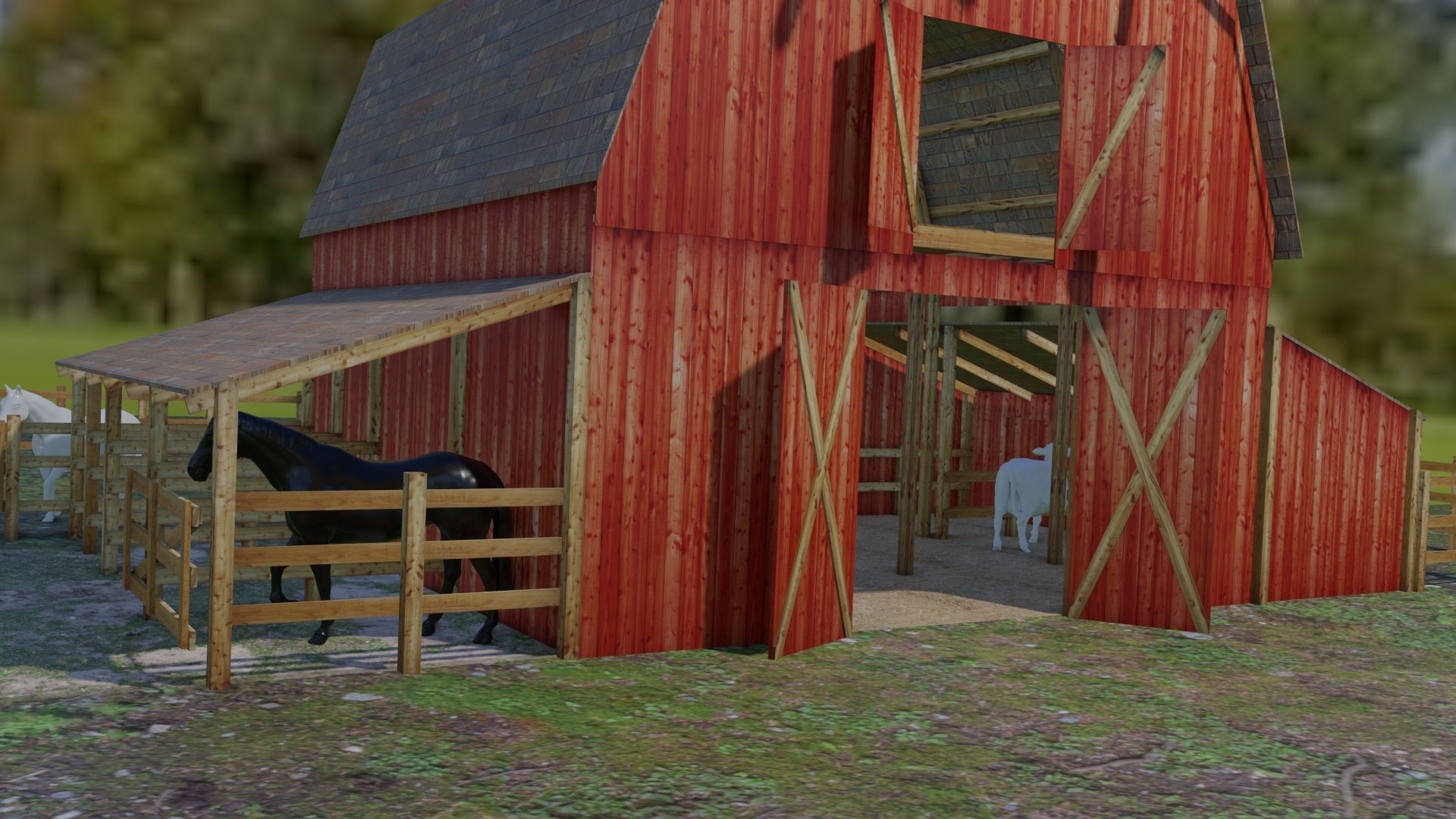 Architectural asset barn 3D model_4