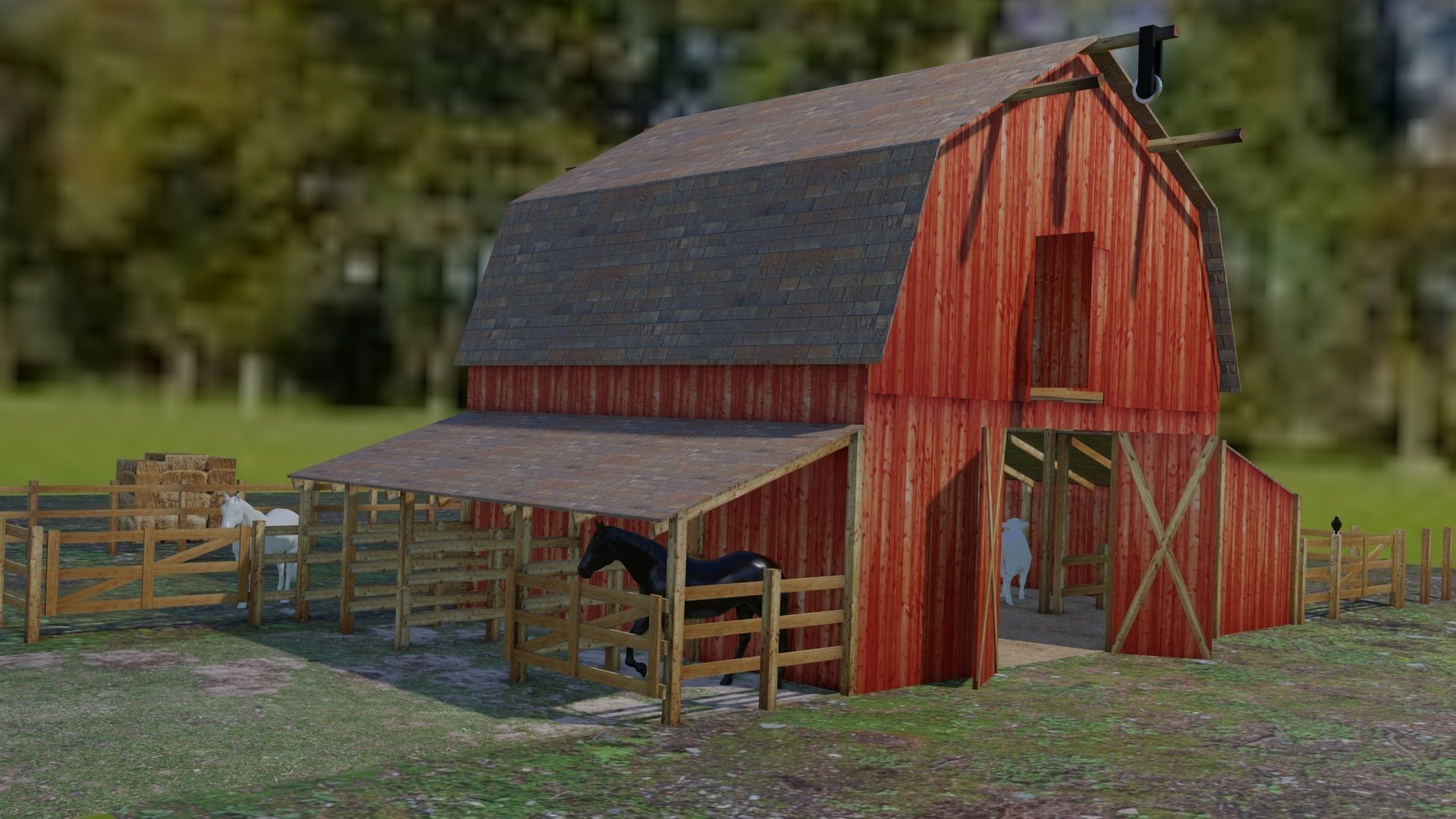Architectural asset barn 3D model_5