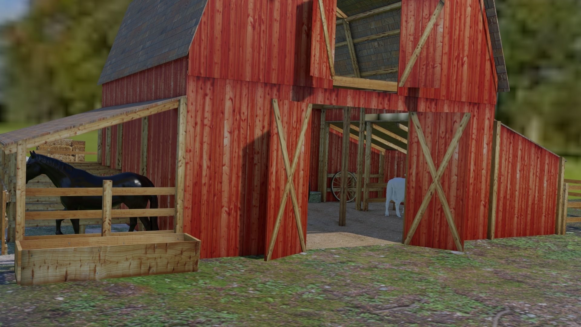 Architectural asset barn 3D model_3