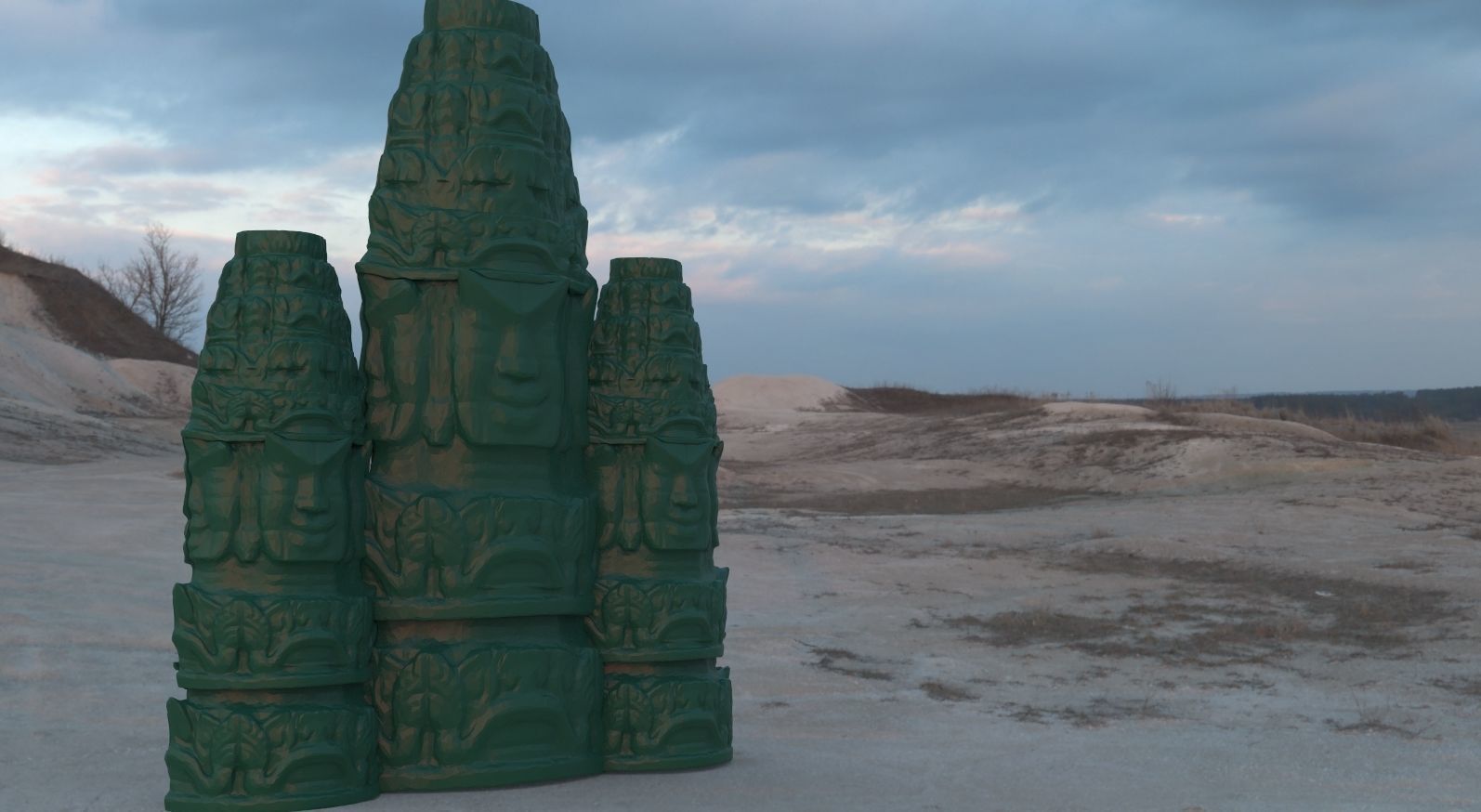 Mayan Stones 2 large collection merged 3D model_2