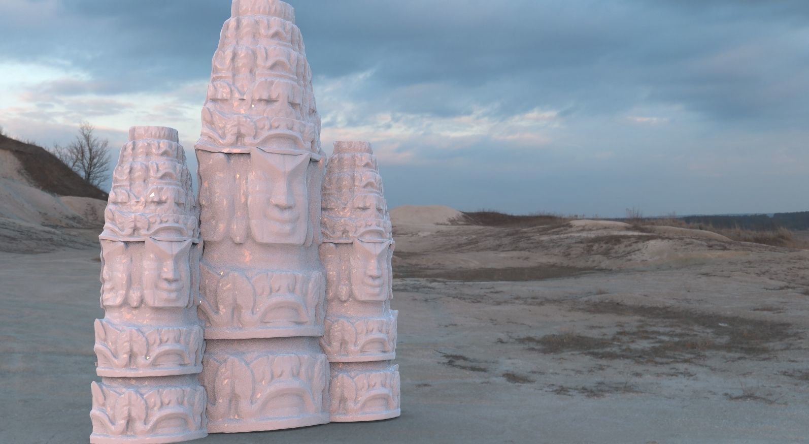 Mayan Stones 2 large collection merged 3D model_1