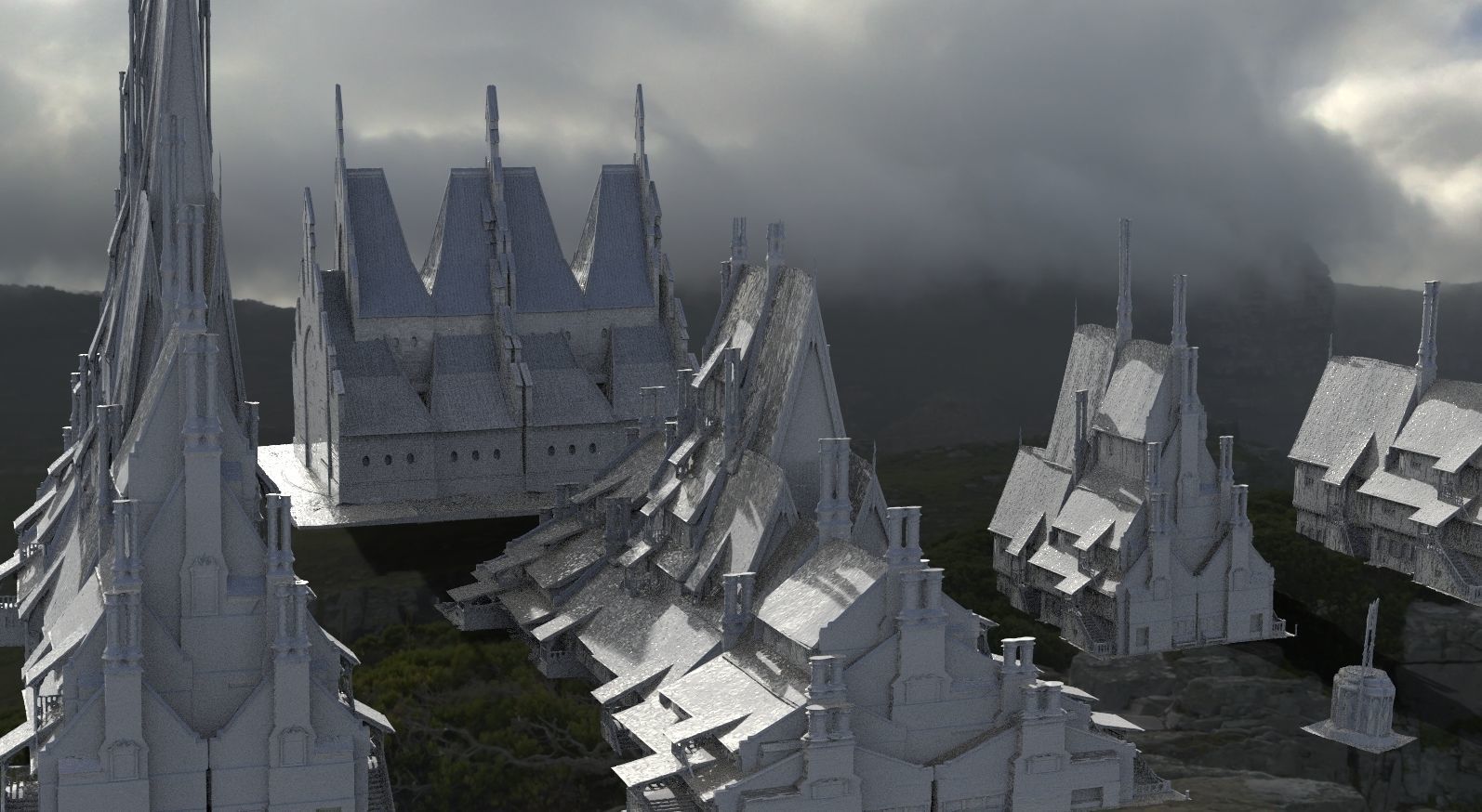 Village horror themed Kit bash  3D model_11