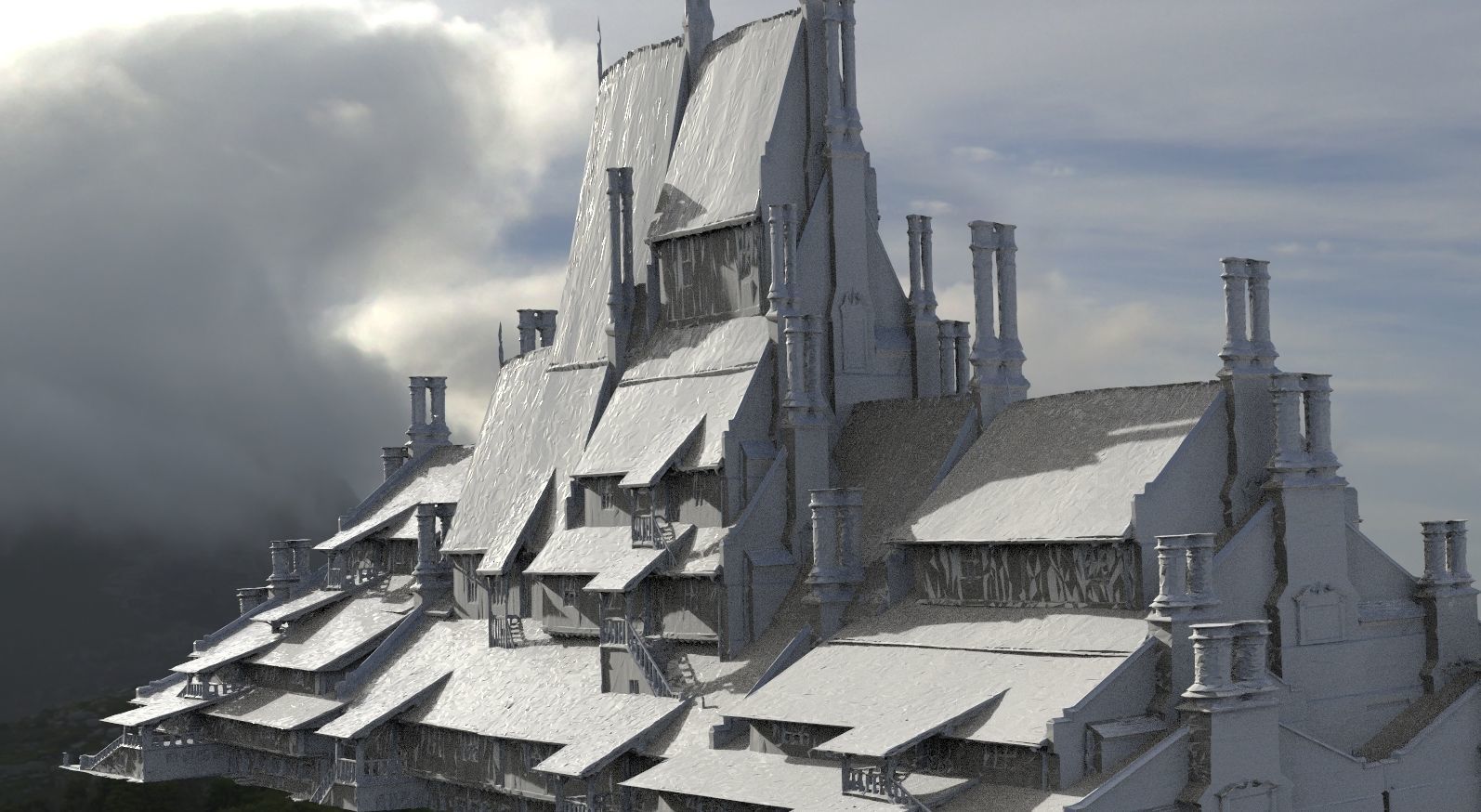 Village horror themed Kit bash  3D model_10