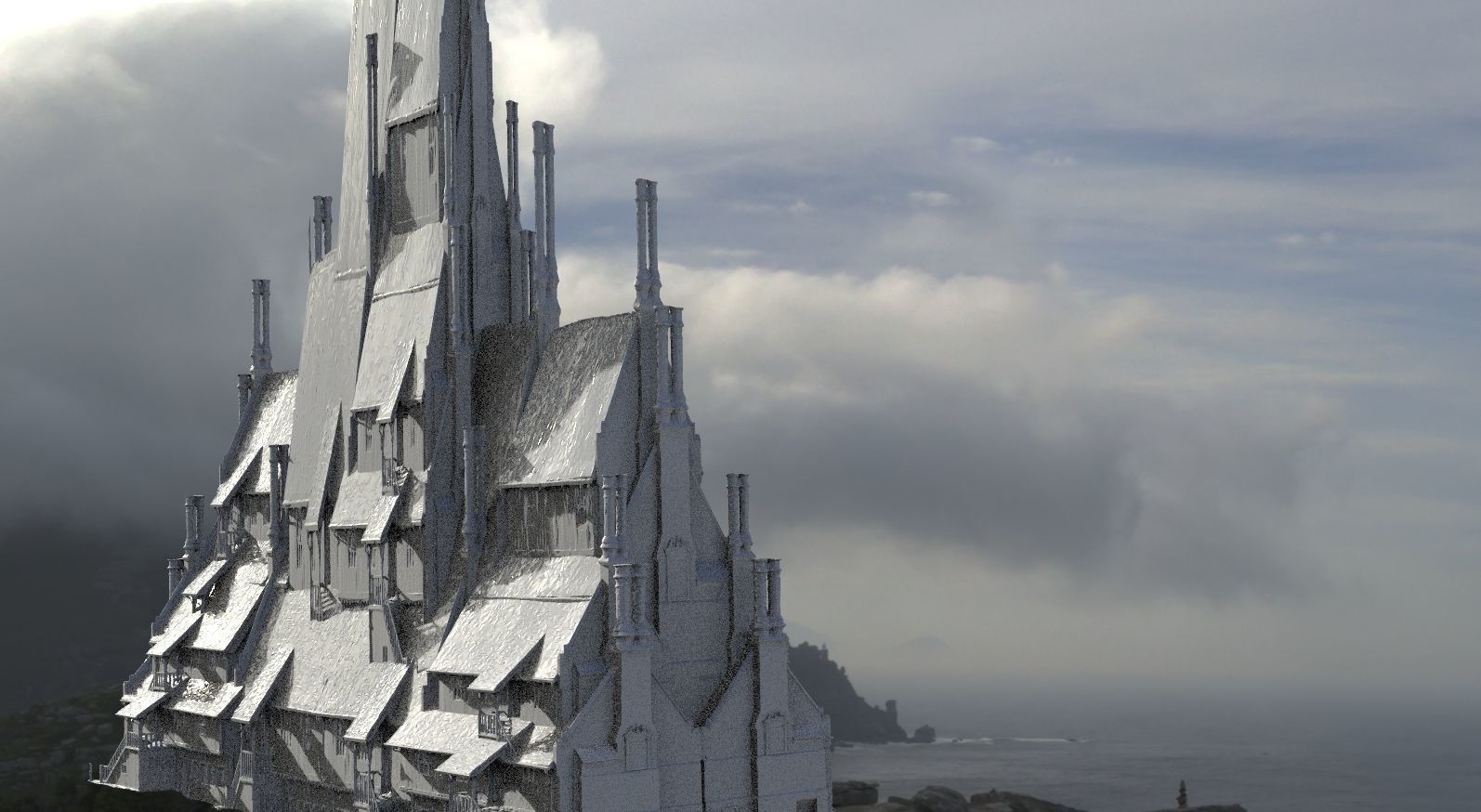 Village horror themed Kit bash  3D model_8