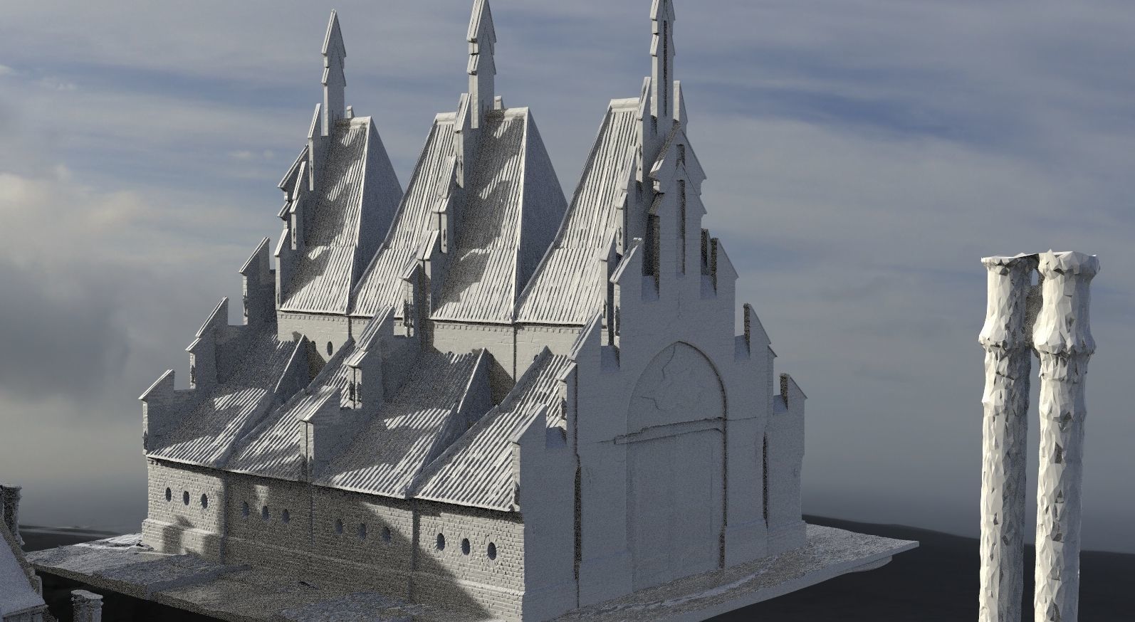 Village horror themed Kit bash  3D model_14