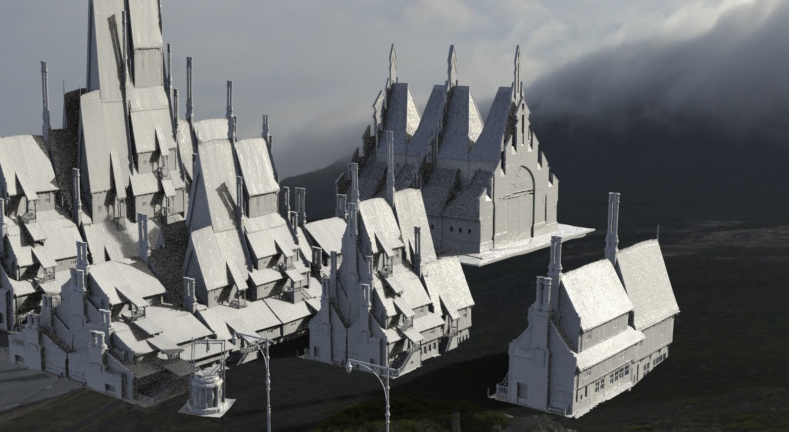 Village horror themed Kit bash  3D model_6