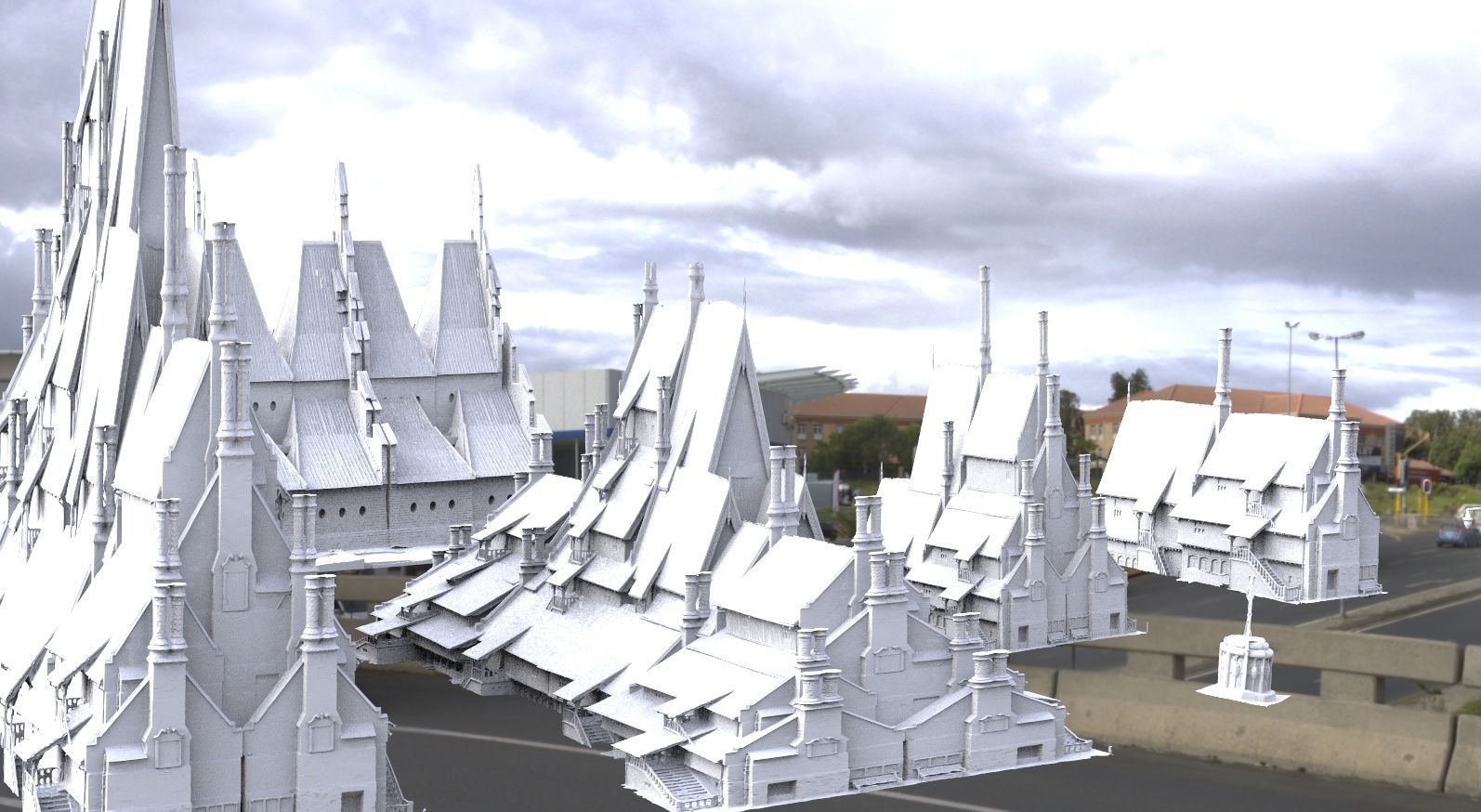 Village horror themed Kit bash  3D model_12