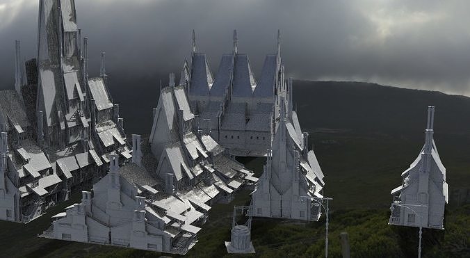 Village horror themed Kit bash  3D model 3