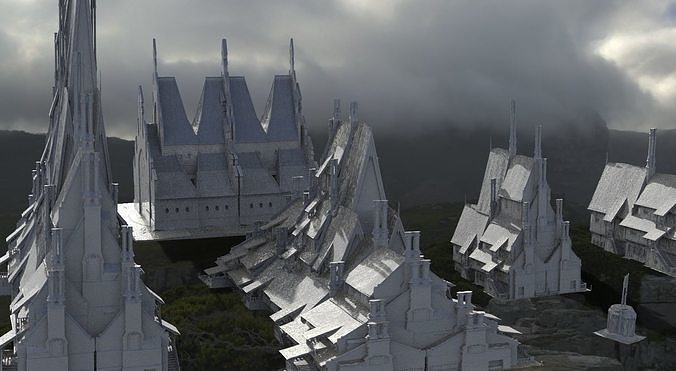Village horror themed Kit bash  3D model 4