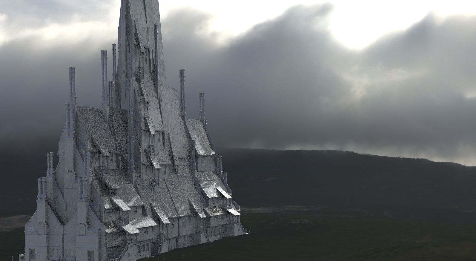 Village horror themed Kit bash  3D model_7