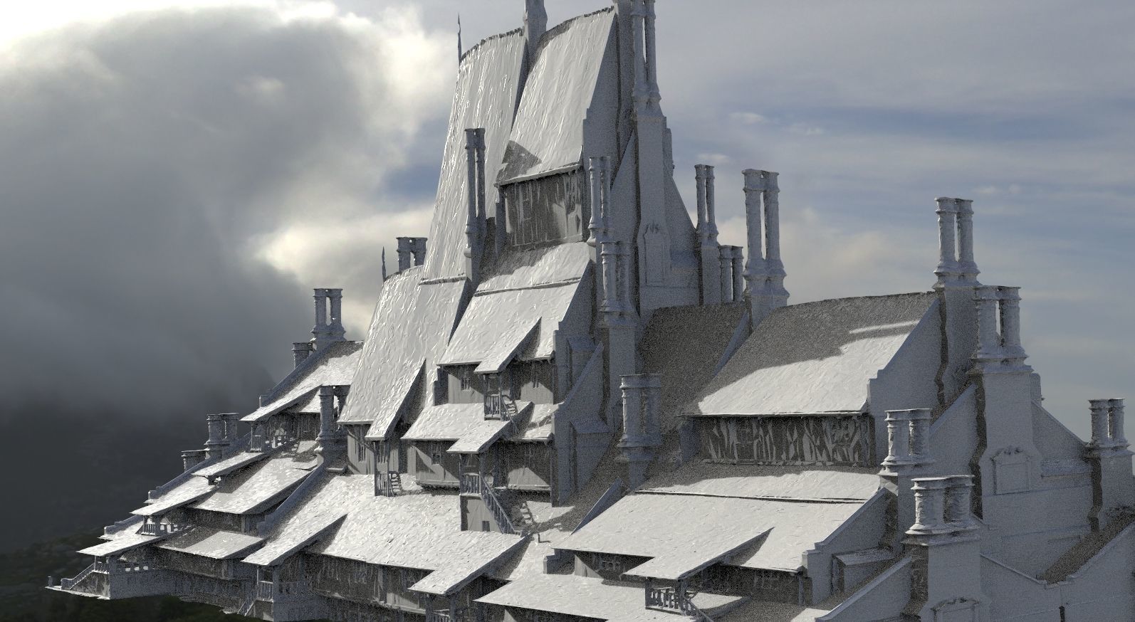 Village horror themed Kit bash  3D model_9