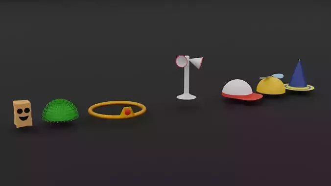 7 low poly hats package for mobile games Low-poly 3D model