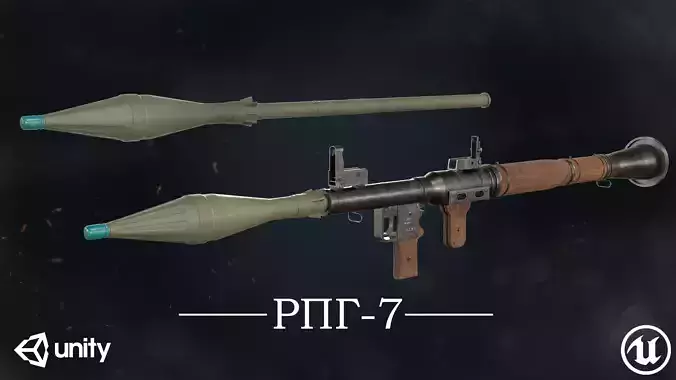 RPG 7 game-ready grenade launcher