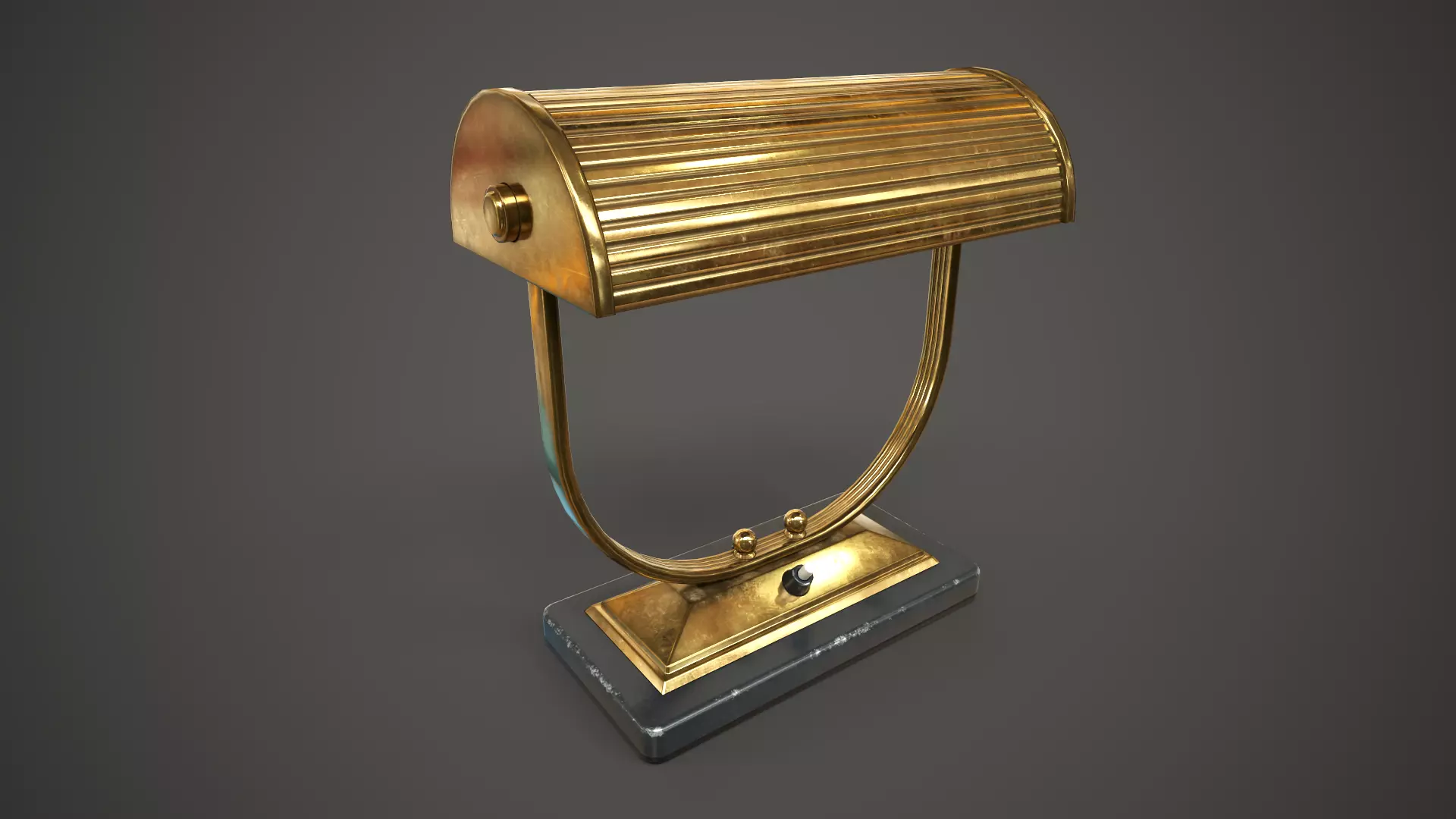 Vintage table banker lamp Low-poly 3D model