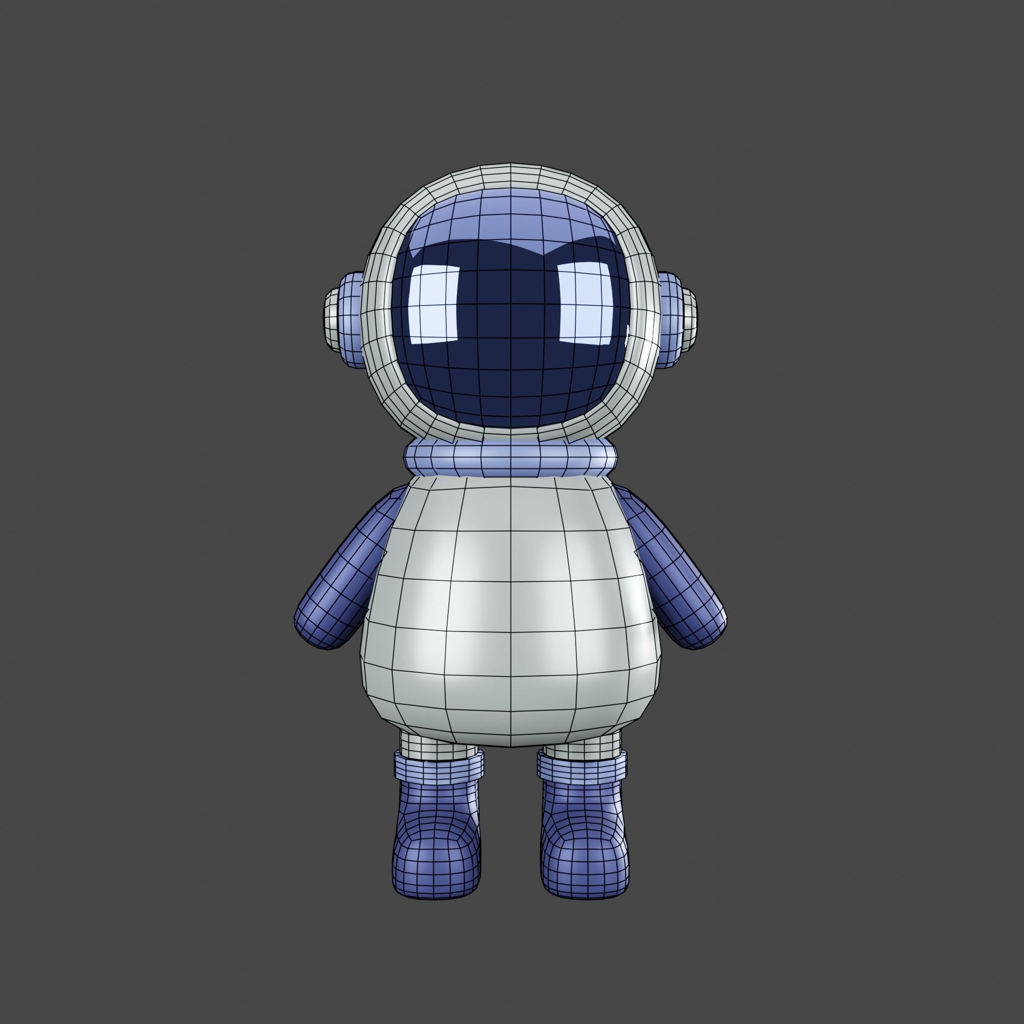 Astronaut Cartoon 3D model Low-poly 3D model_1