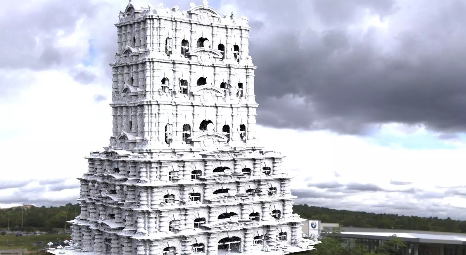 Fantasy architecture Mayan temple  fantasy 1 3D 3D model_0