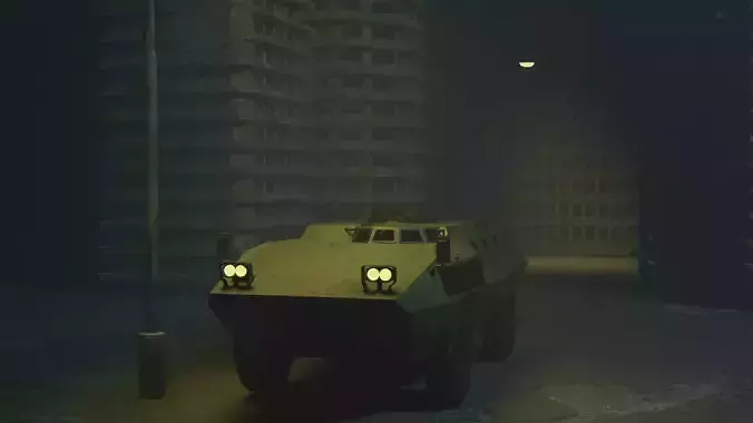 Fiat 6614 - Wheeled Armoured Personnel Carrier Low-poly 3D model