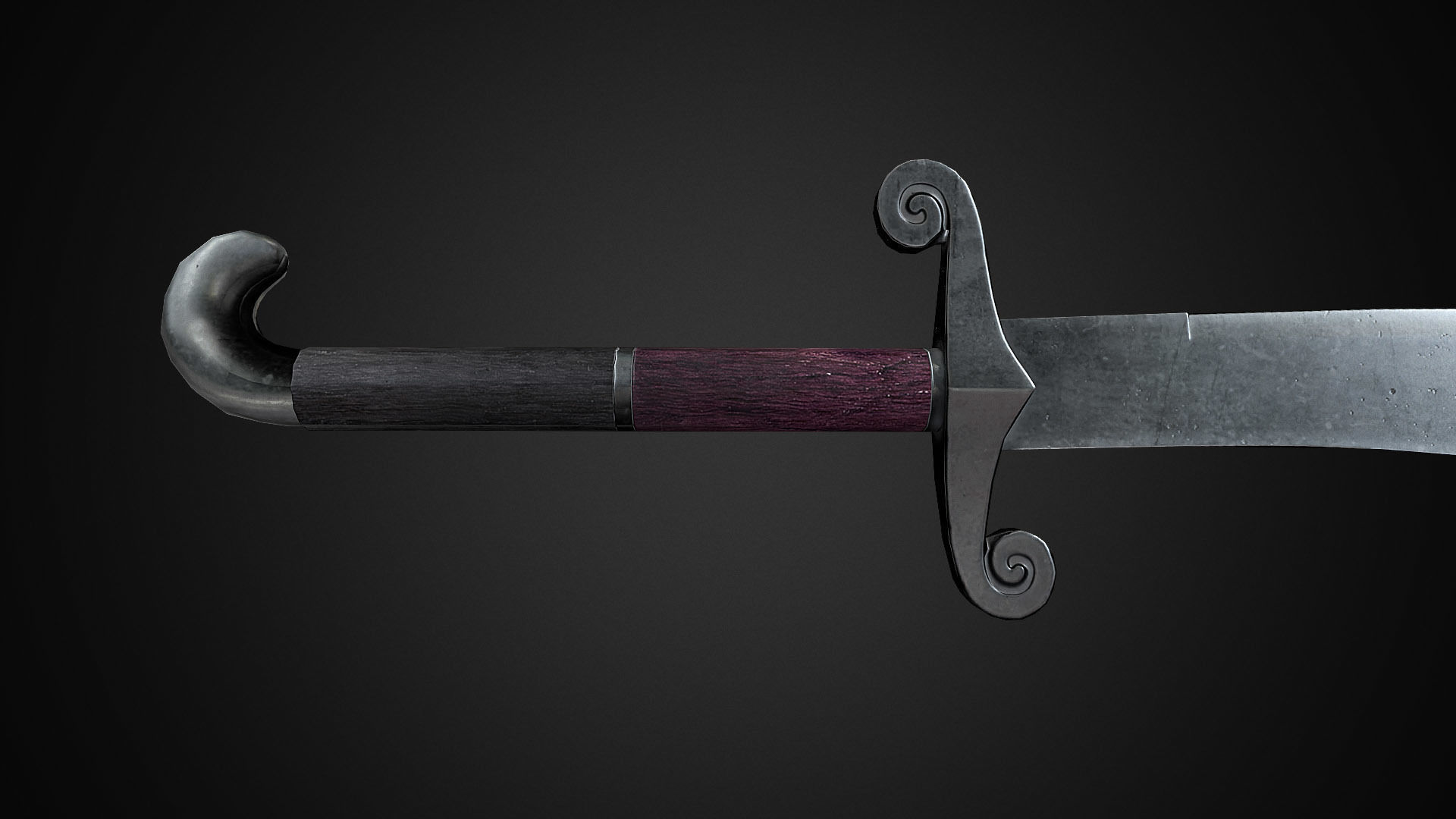 Medieval One Hand Swords with Scabbard Pack Low-poly 3D model_4