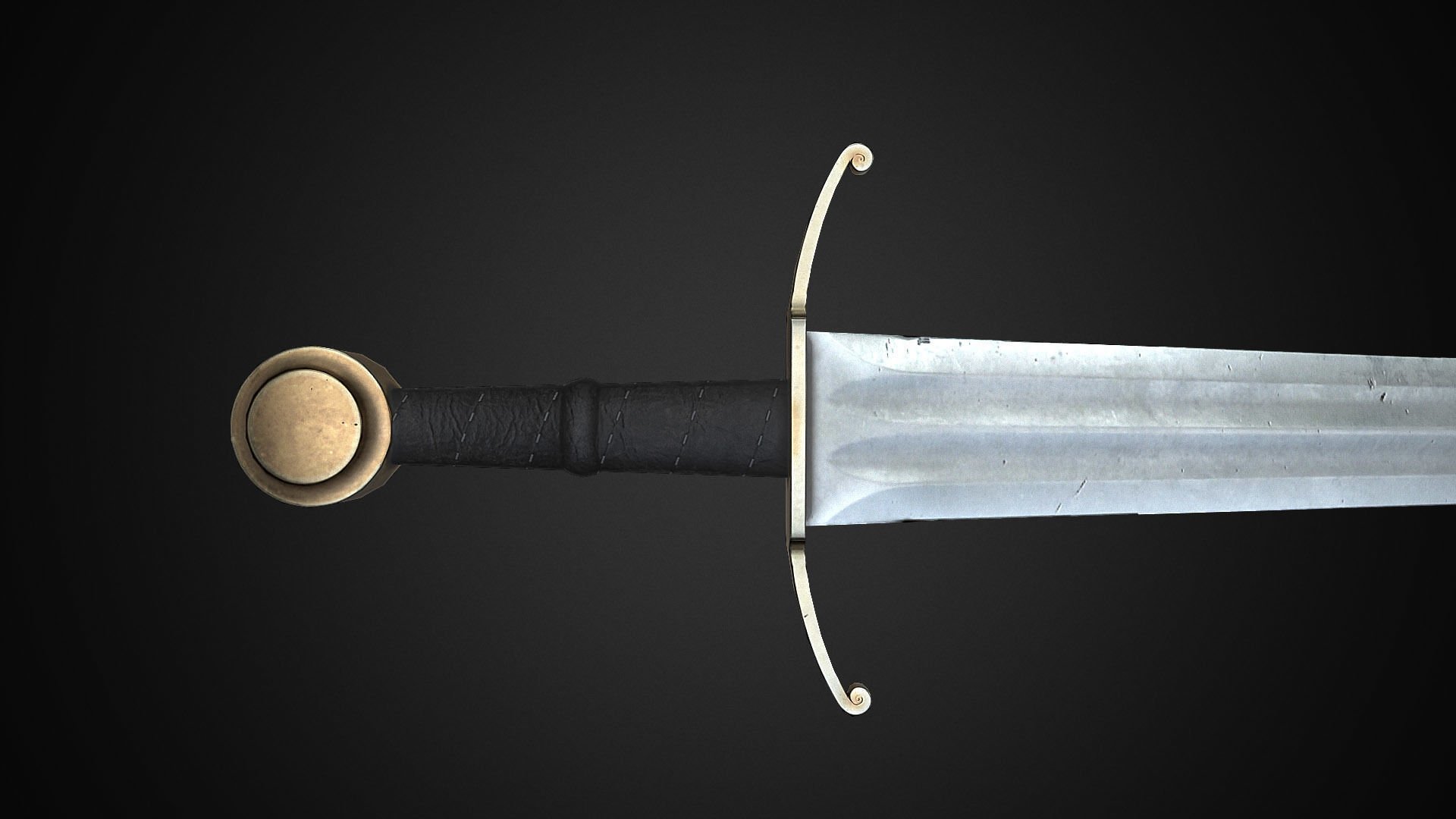 Medieval One Hand Swords with Scabbard Pack Low-poly 3D model_11