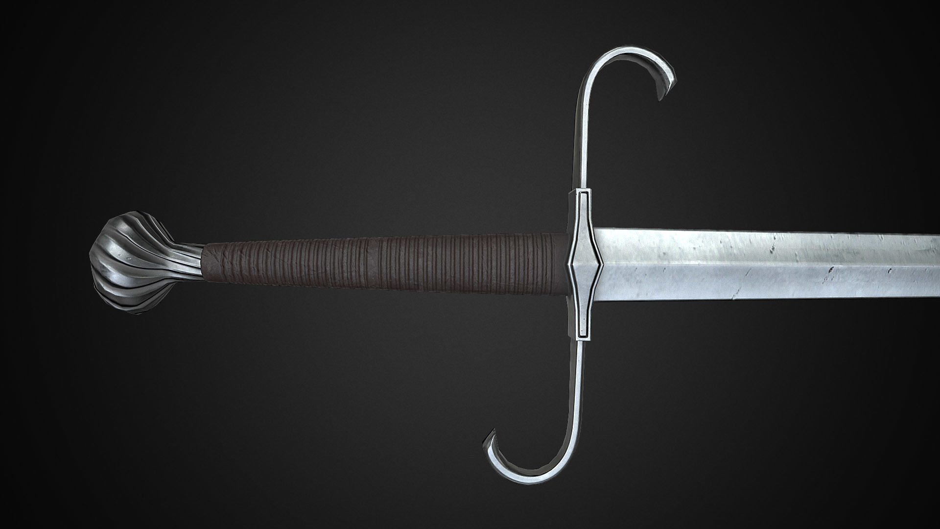 Medieval One Hand Swords with Scabbard Pack Low-poly 3D model_6