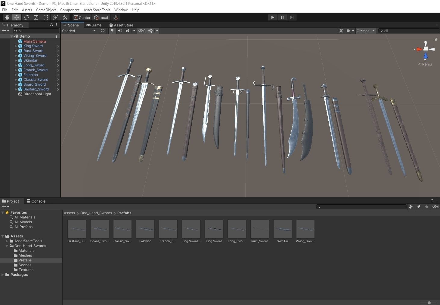 Medieval One Hand Swords with Scabbard Pack Low-poly 3D model_31