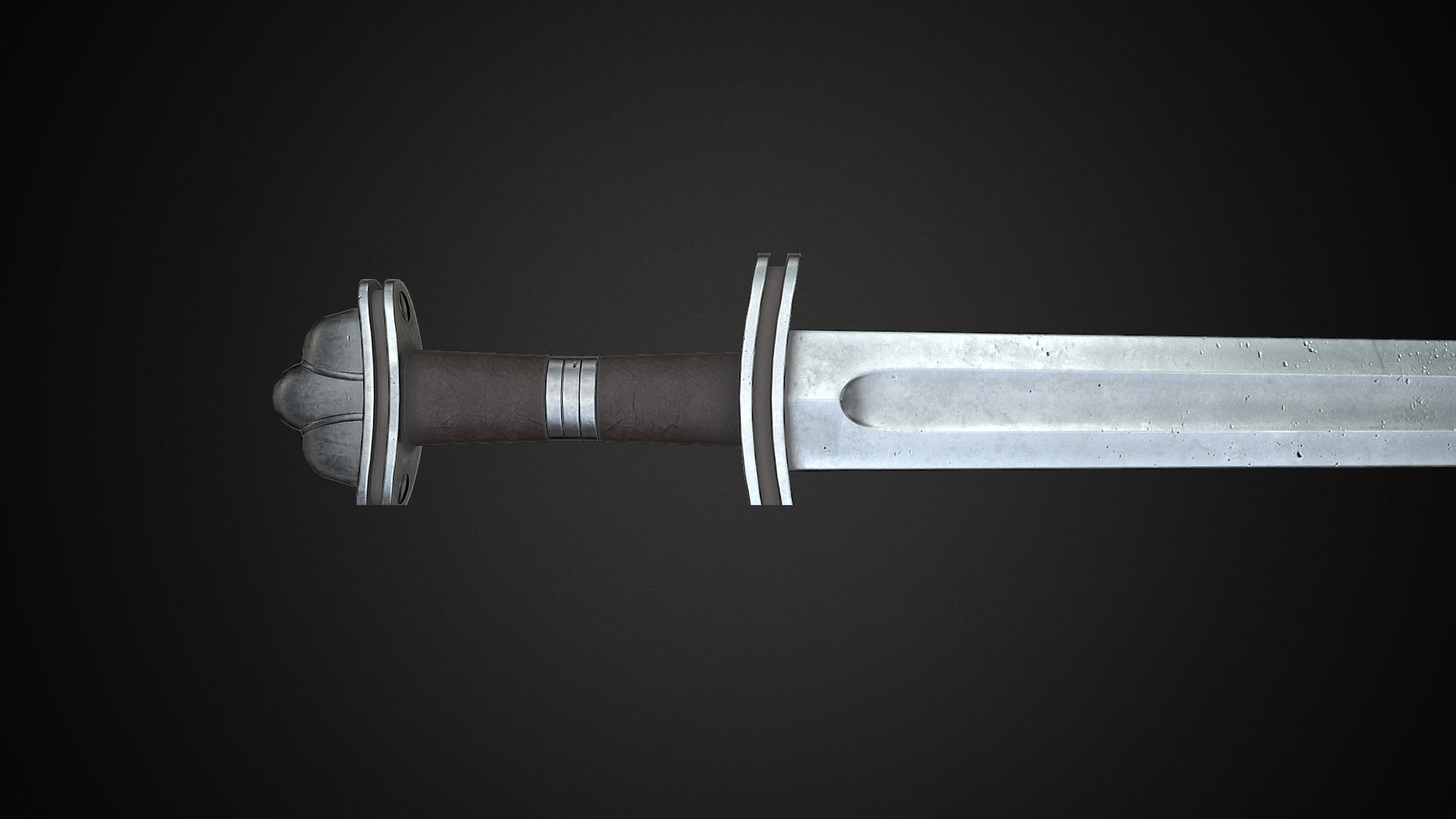 Medieval One Hand Swords with Scabbard Pack Low-poly 3D model_8