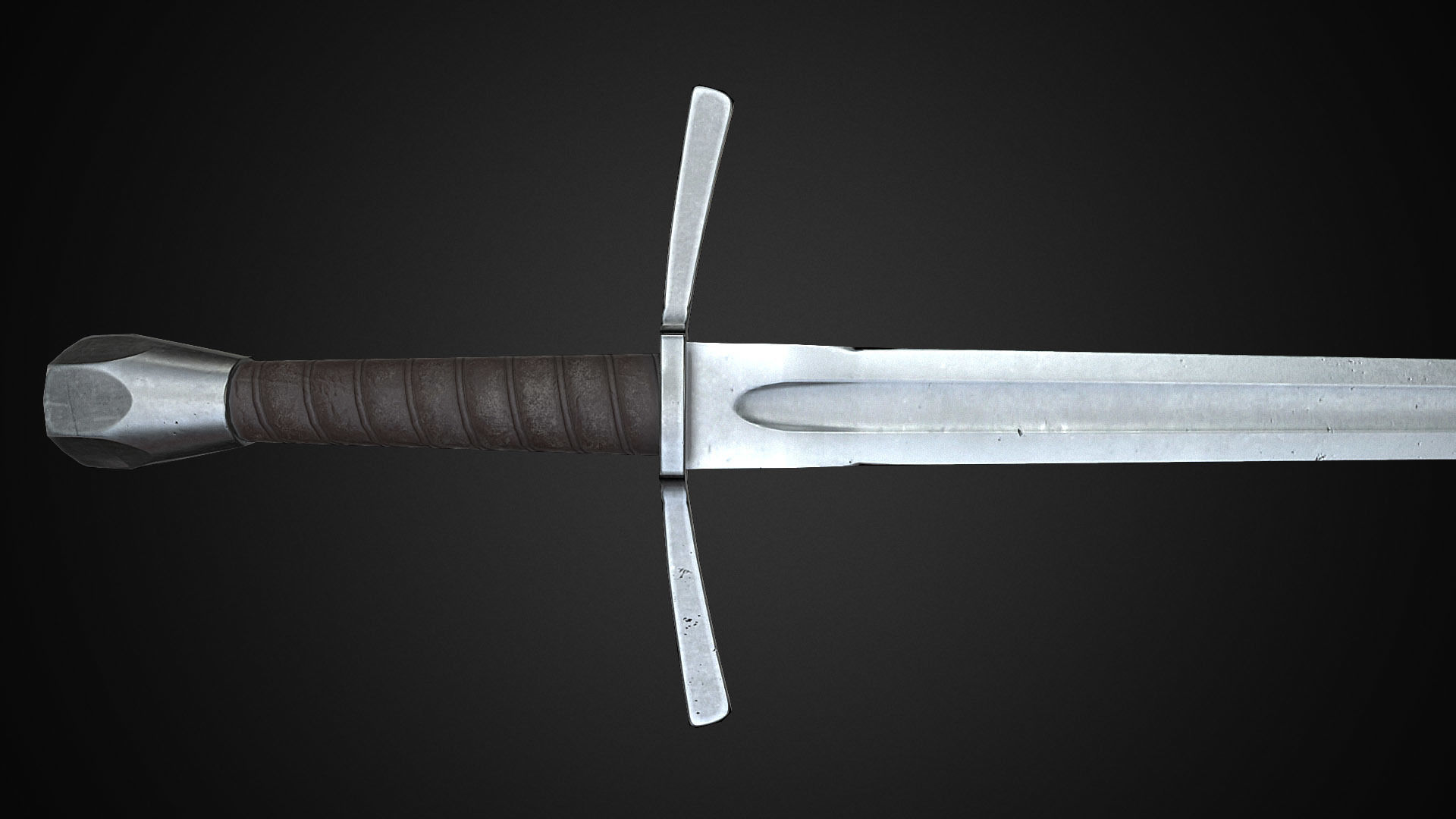 Medieval One Hand Swords with Scabbard Pack Low-poly 3D model_13