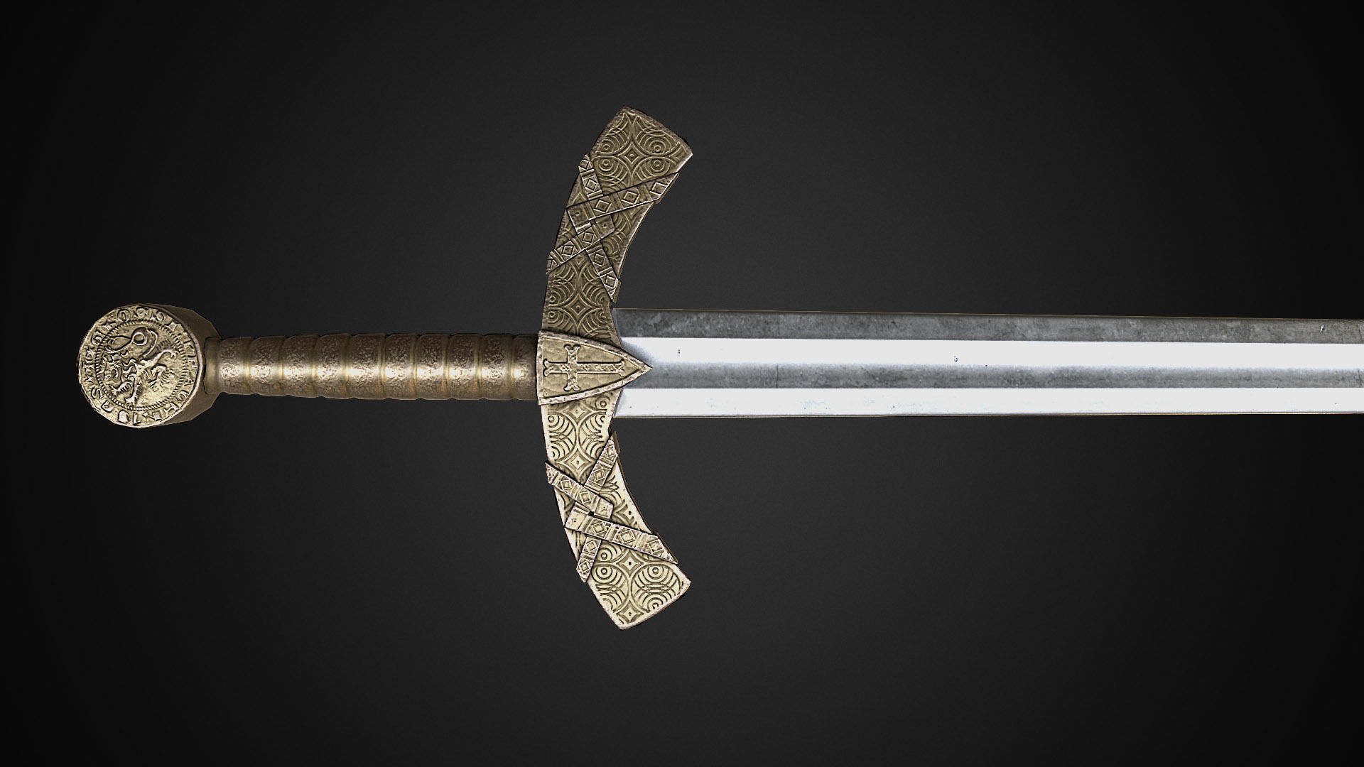 Medieval One Hand Swords with Scabbard Pack Low-poly 3D model_25