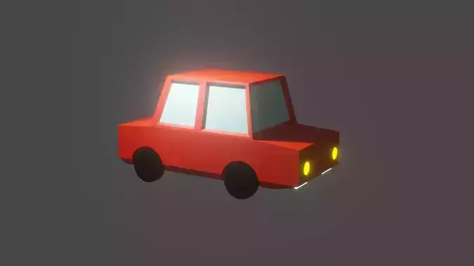 Red Low Poly Car 