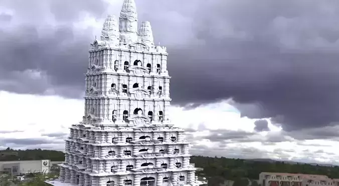 Fantasy architecture Mayan temple with stones  1 3D