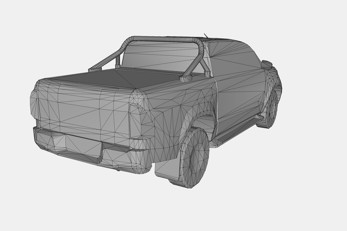 Toyota Hilux 2021 Low-poly 3D model_19