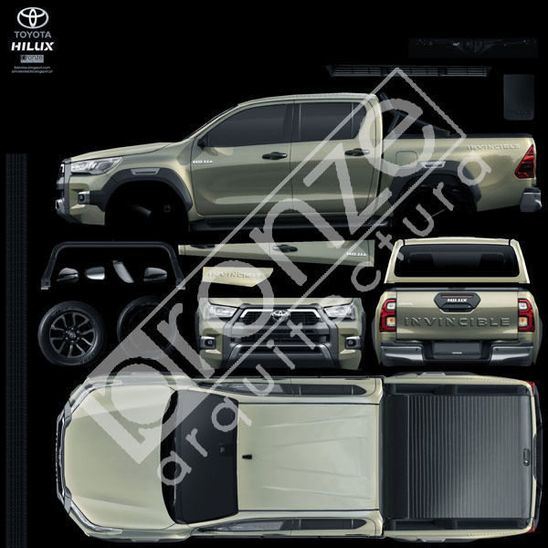 Toyota Hilux 2021 Low-poly 3D model_22