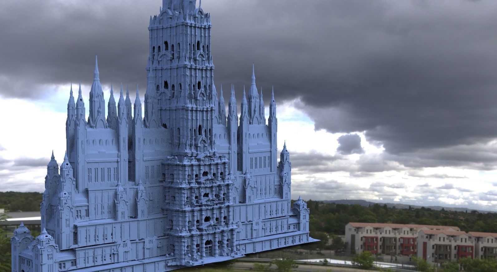 Fantasy architecture Mayan Temple Ornate collection Kit bash  3D model_5