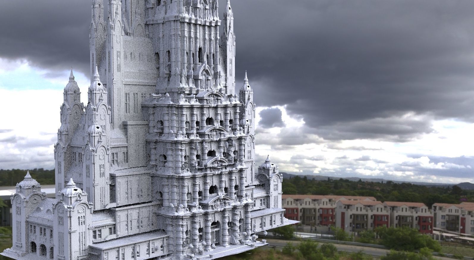 Fantasy architecture Mayan Temple Ornate collection Kit bash  3D model_2