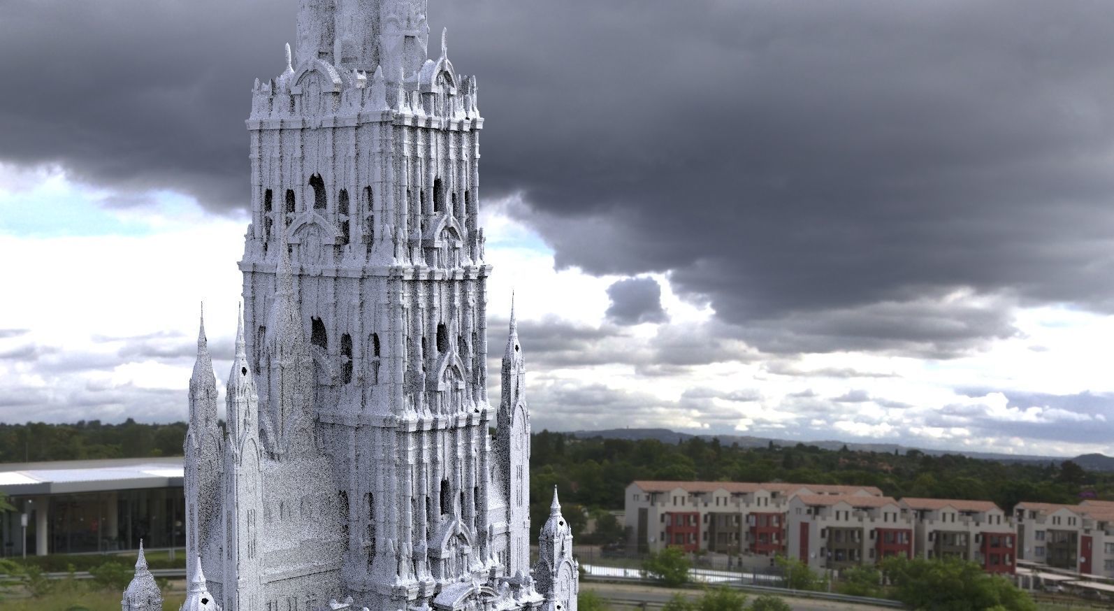 Fantasy architecture Mayan Temple Ornate collection Kit bash  3D model_4