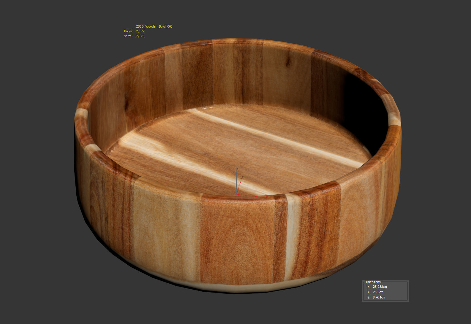 Wooden Bowl 3D model_8