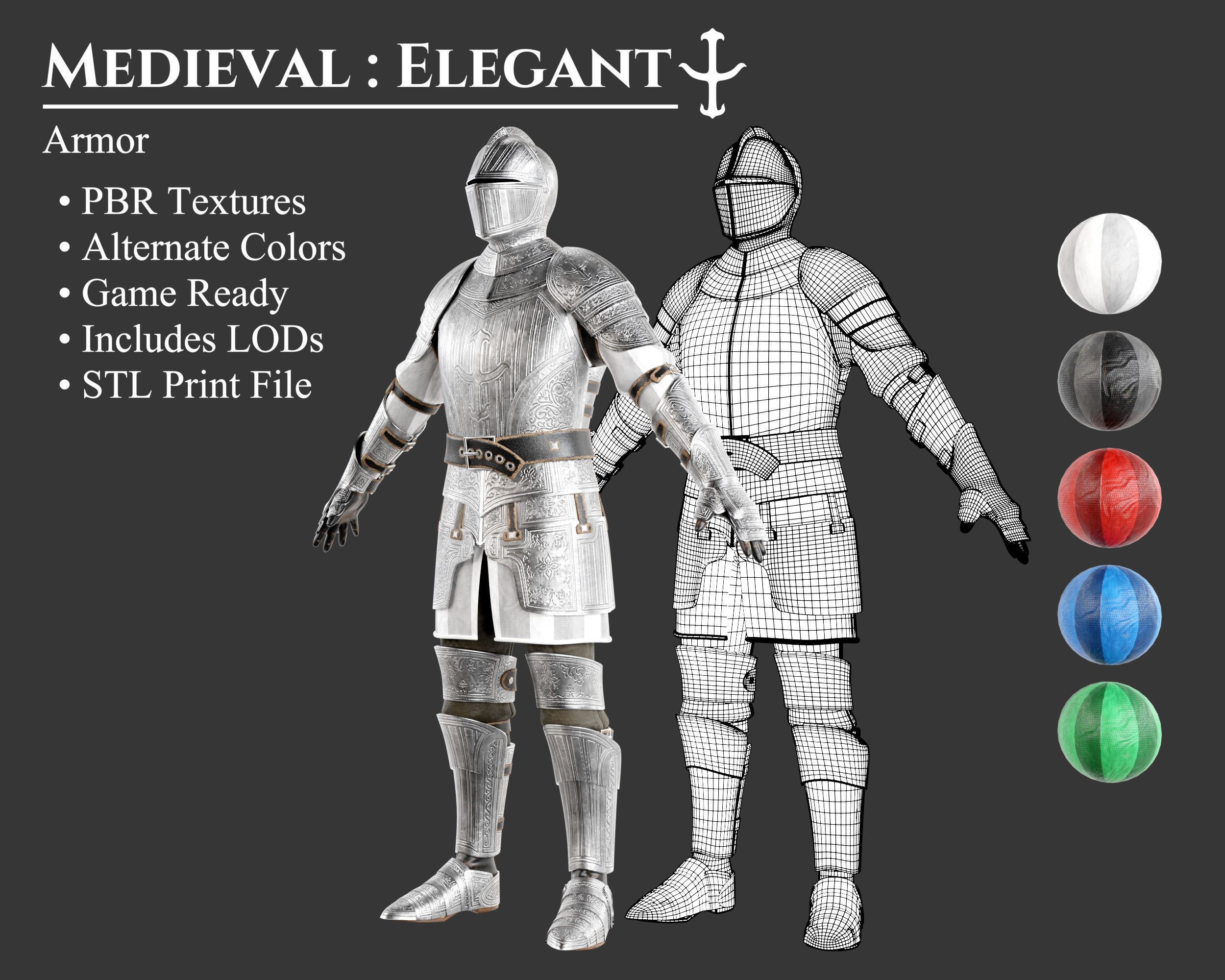 Medieval Collection Elegant Armor and Helmets _2