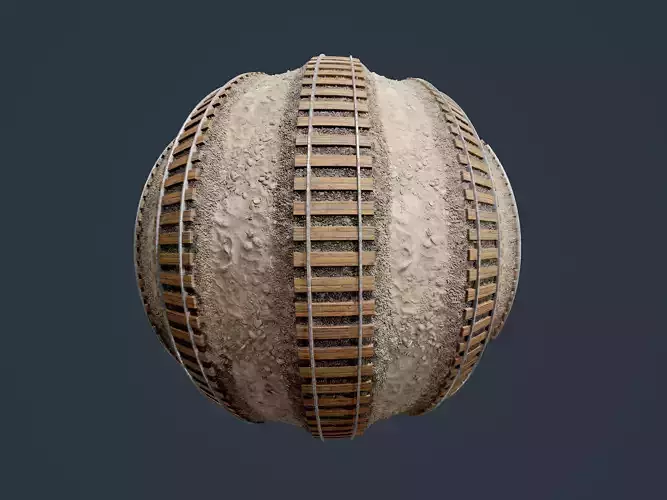 Train Tracks Seamless PBR Texture 03