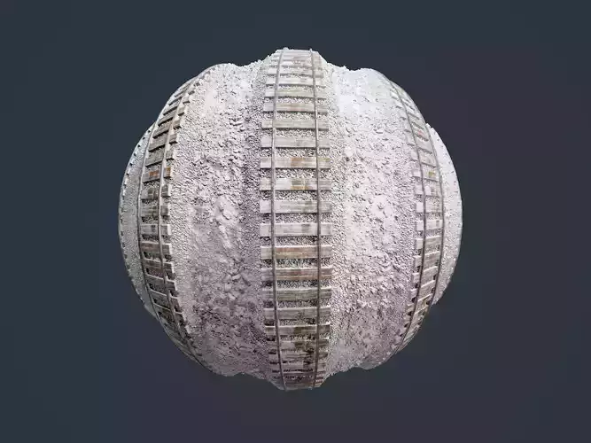 Train Tracks Seamless PBR Texture 08